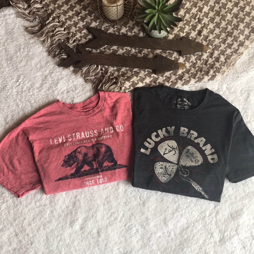 EUC Men’s Medium Lucky and Levi’s Brand T-shirts